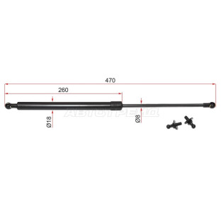 Амортизатор капота TOYOTA LAND CRUISER PRADO 120 02-09/LEXUS GX470 02-07/ HILUX SURF/4RUNNER лев=RH LESJOFORS