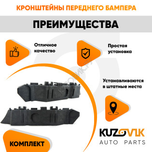 Кронштейны переднего бампера Kia Rio 3 (2015-) рестайлинг (2 шт) комплект KUZOVIK Кронштейны переднего бампера Kia Rio 3 (2015-) рестайлинг (2 шт) комплект KUZOVIK