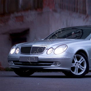 Бампер передний в цвет кузова Mercedes E-Class W211 (2002-2006) с омывателем Бампер передний в цвет кузова Mercedes E-Class W211 (2002-2006) с омывателем