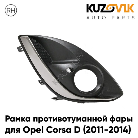 Рамка противотуманной фары левая Opel Corsa D (2011-2014) рестайлинг KUZOVIK