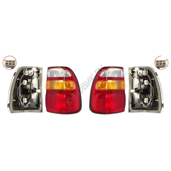 Фонари задние Тойота Лэнд Крузер Toyota LandCruiser 100 (1998-2007) комплект 2 штуки левый и правый DEPO высокое качество